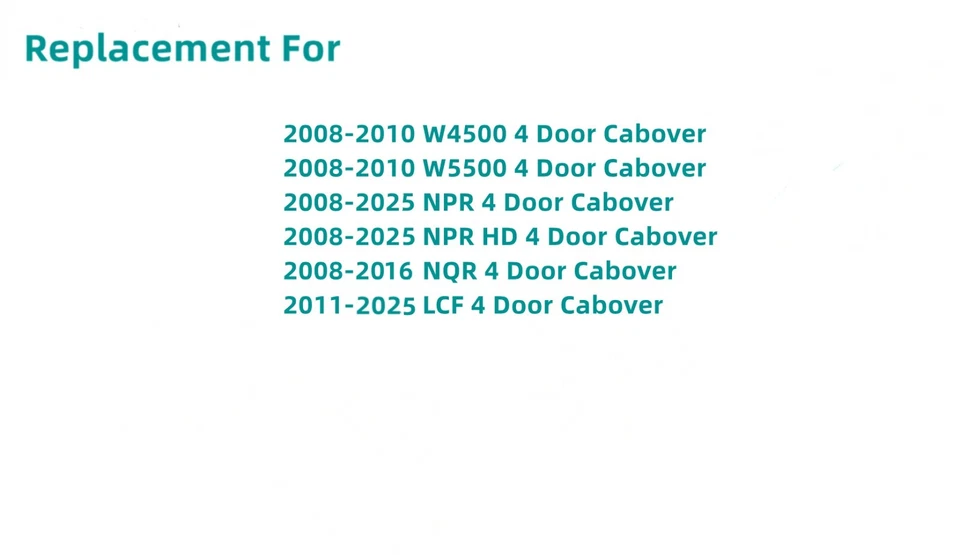 Vidrio de ventana de puerta trasera derecha/pasajero para 2008-2025 LCF W4500 W5500/NPR NQR Foto 3 de 3