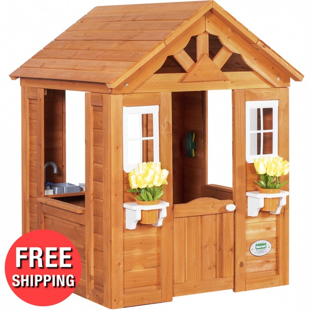 cedar wooden playhouse