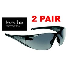 Bolle Rush 40071 Safety Glasses Smoke Gray Lens Black Frame 2 Pair