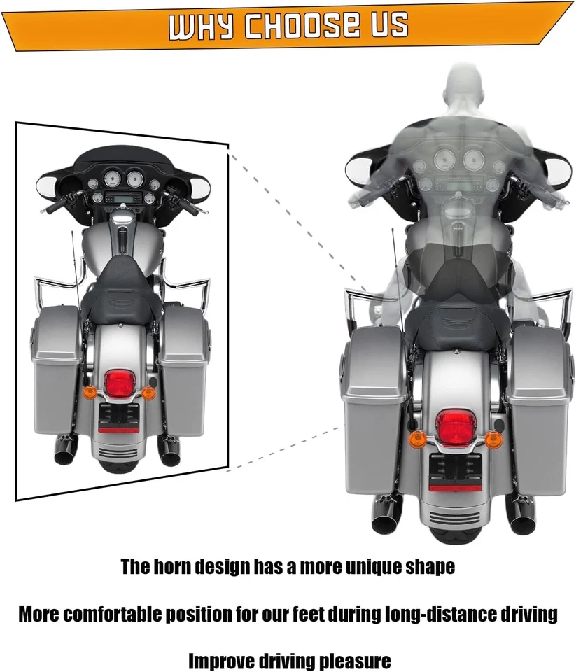 Engine Guard Highway Crash Bar Touring Harley Road King Ultra Glide 1.5 英寸 09-23 — 第 2/3 张图片