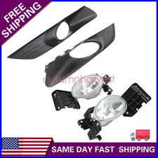 Fit Honda Accord Crosstour 3.5L 2010-12 Front Bumper Fog Lights Lamp W/Bezel