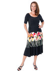 Marallis Womens Midi Dress with Pockets Border Print XL