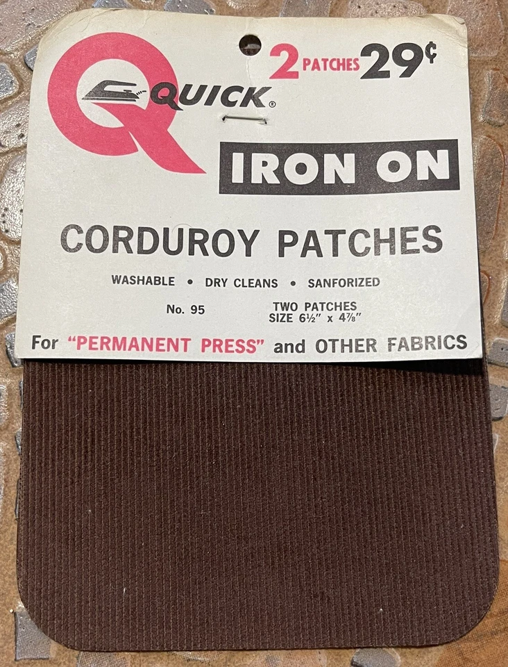 Lot Of 13 Pieces Vintage Denim And Corduroy Patches & Iron On Repair Cloth, NOS - Image 2 of 4