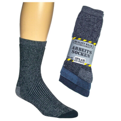 3 Paar Arbeitssocken Quality Wear Herrensocken Berufssocken Strümpfe Grau
