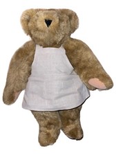 Vermont Teddy Bear Company Jointed Brown Jumper Dress 16" Handmade In VT EUC
