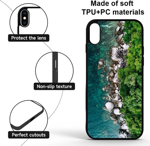 For iPhone X XS 11 12 13 14 15 Pro Max Aerial View Water Stones Nature - Picture 69 of 240