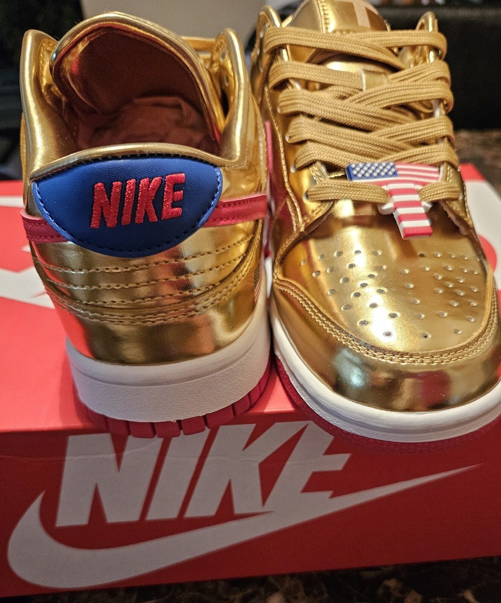 Custom Dunk Donald Trump- Gold Winner 2024 MAGA Sneakers  display picture 3