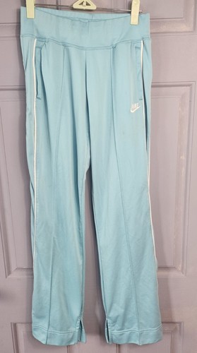 Nike Girls 16 Track Pants XL 16 Light Blue Stripe Straight Leg Swoosh sports Y2K - Picture 9 of 9