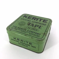 Vintage Advertising Tin Kerite Company Splicing Compound Tape