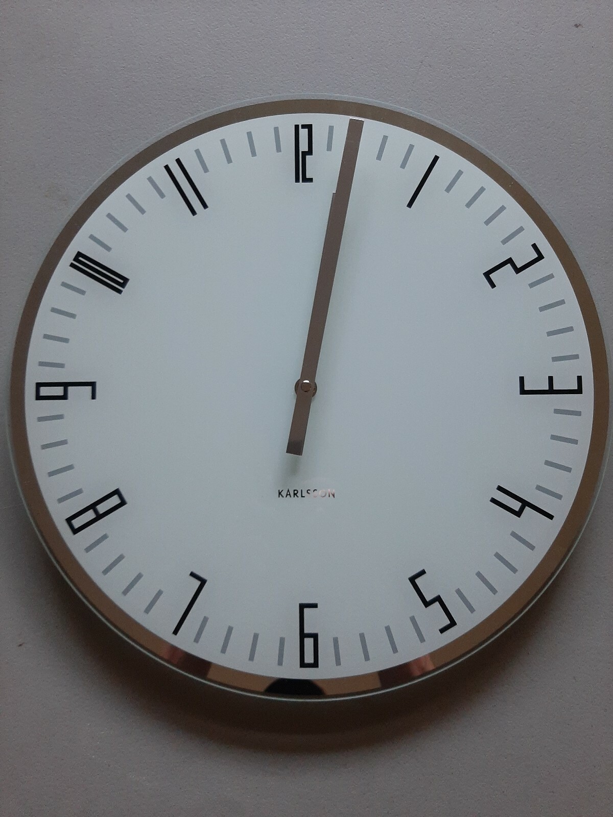 KARLSSON Slim Index White Glass Clock