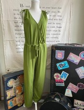 AnyBody Cedar Green Cozy Knit V-Neck Jersey Knit Surplice Jumpsuit New