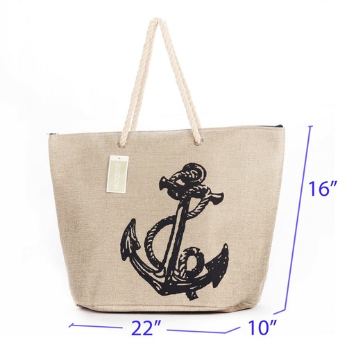 Women's Canvas Tote Shoulder Handbag Travel Shopping Beach Pool Bag New - Picture 3 of 6