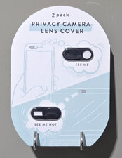 Webcam Laptop Phone Camera Lens Sliding Cover Super Slim 2 Pack Sleek Black