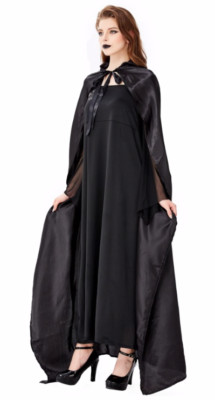 Damen Halloween Vampir Hexe dunkle Königin Kostüm aufwendiges Kleid Größe 10-12