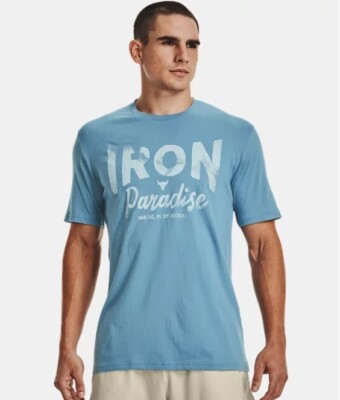 Under Armour Project Rock Mens Iron Paradise Short Sleeve Size XL