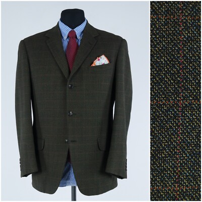 Vintage Blazer 40 S UK Größe PRESTIGE Grün Wolle Sport Mantel Fensterscheibe Jacke