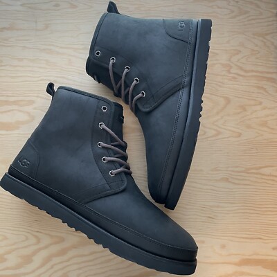 UGG Harkley Black TNL Waterproof Leather Chukka Ankle BOOTS US