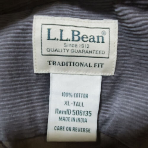 LL Bean Shirt Men XL Tall Brown Corduroy Overshirt Western Cowboy Rodeo Minimal - Picture 13 of 14