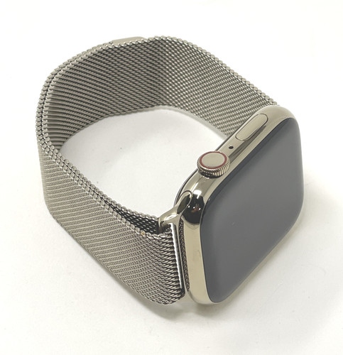 Apple Watch Series 7 45MM Gold Steel Case with Milanese Loop Cellular Very Good - Zdjęcie 5 z 5
