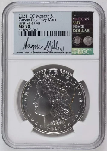 2021 Morgan $1 Commemorative NGC MS-70 'CC' Carson City Privy Mark First Release