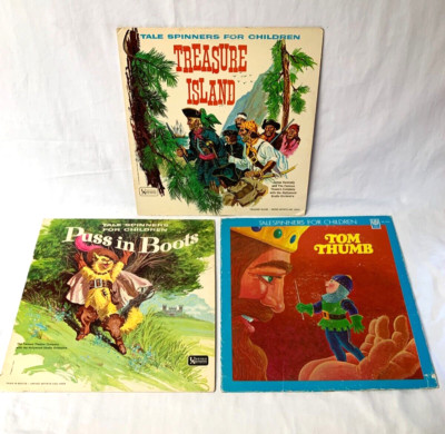 Vinyl Records Puss In Boots Tom Thumb Treasure Island 1962 Tale Spinners Works