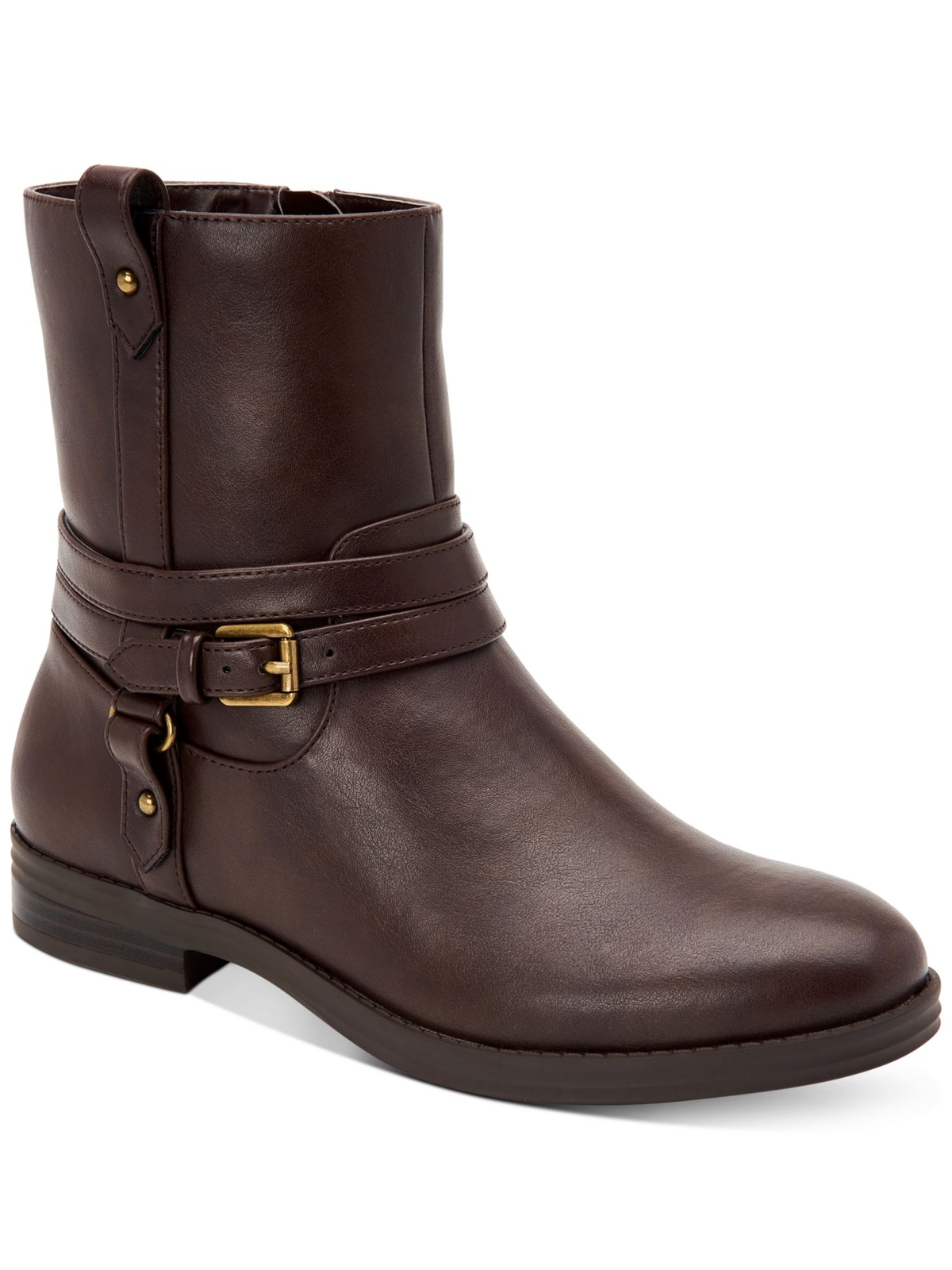 STYLE & COMPANY Womens Brown Padded State Round Toe Block Heel Booties 5.5 M