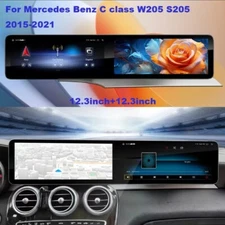 12.3'' Dual Screen Android Car Radio For Mercedes Benz GLC C Class W205 2015-24