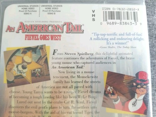 VINTAGE SEALED An American Tail Fievel Goes West NEW VHS 2001 CD-ROM Movie Book - Picture 6 of 6