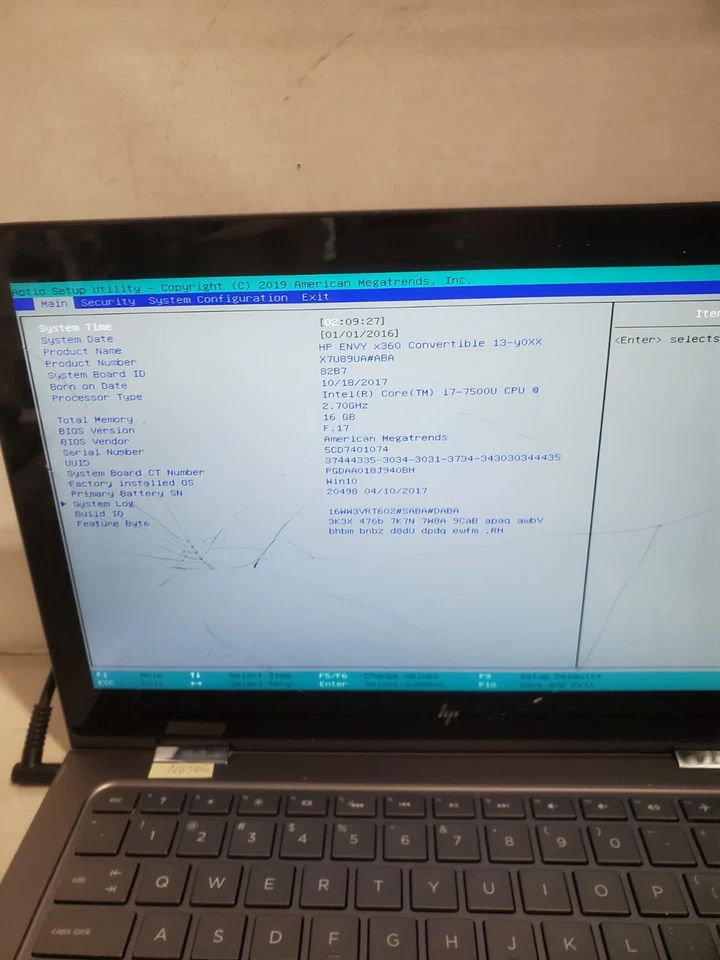 HP Envy x360 13-y0XX 13.3” i7-7500u 16GB ¡SIN SSD/OS/PORTADA TRASERA! ¡LCD AGRIETADO! #69 Foto 2 de 4