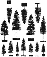 Tim Holtz Cling Stamps 7"X8.5"-Bottlebrush Trees