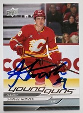 SAMUEL HONZEK SIGNED YOUNG GUNS ROOKIE AUTOGRAPH CALGARY FLAMES