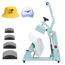 Hat Heat Press Machine for Caps Hat Press with 4pcs Platens for HTV Green