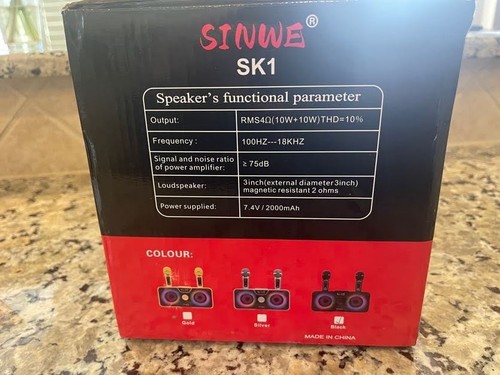 SINWE SK1 BT Karaoke Family KTV e altoparlante macchina 2 microfoni slot scheda TF ingresso USB - Foto 7 di 9