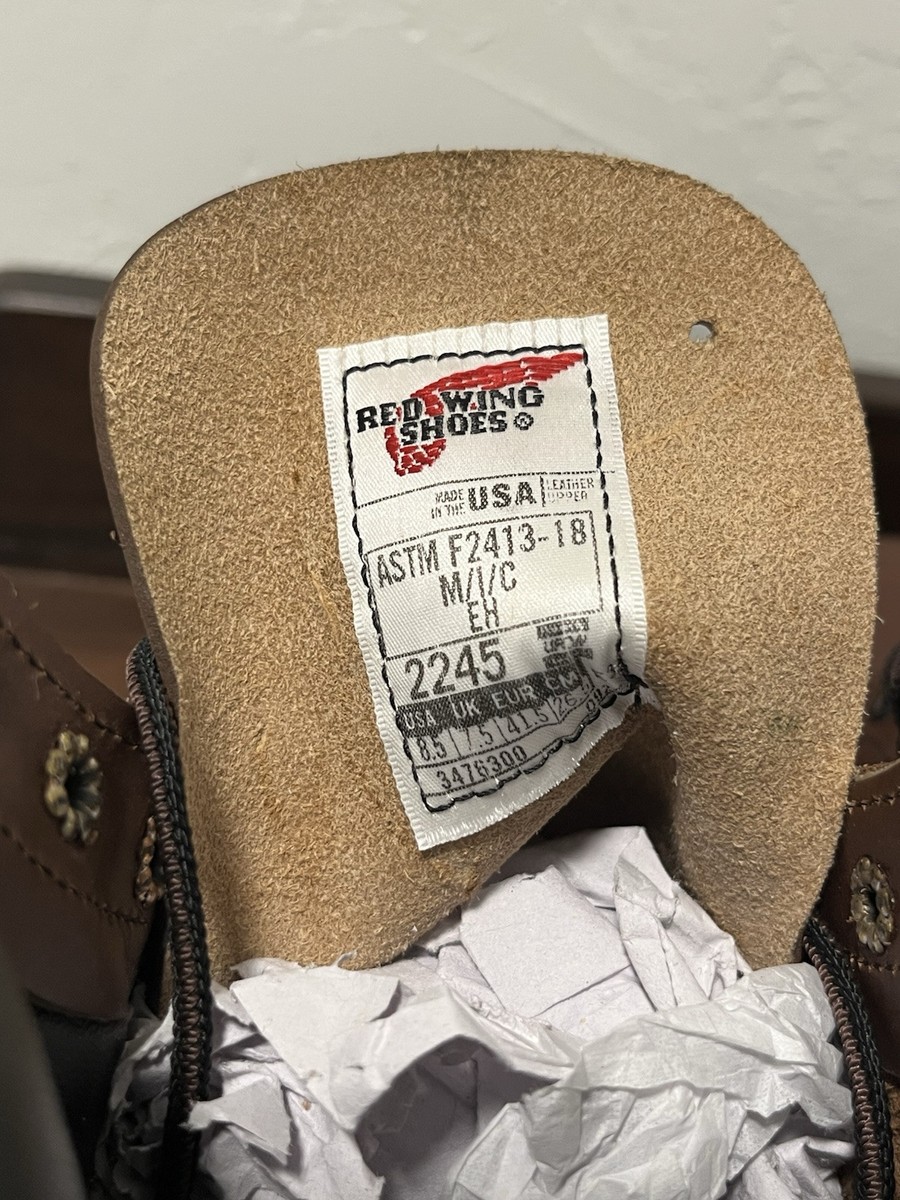 Red Wing 2245 Size 8.5 SuperSole Steel Toe EH Men's Work Red Wing 2245 Size 8.5 SuperSole Steel Toe EH Men's Work