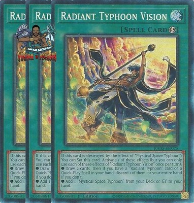 Yugioh! 3x Radiant Typhoon Vision RA05-EN075 Collector's Rare 1st Ed NM