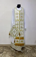 New Hand-Made  Orthodox Red  Epitrachelion Stole Vestment embroidery
