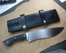 UBR CUSTOM HANDMADE D2 TOOL STEEL HUNTING BOWIE KNIFE WITH LEATHER SHEATH 