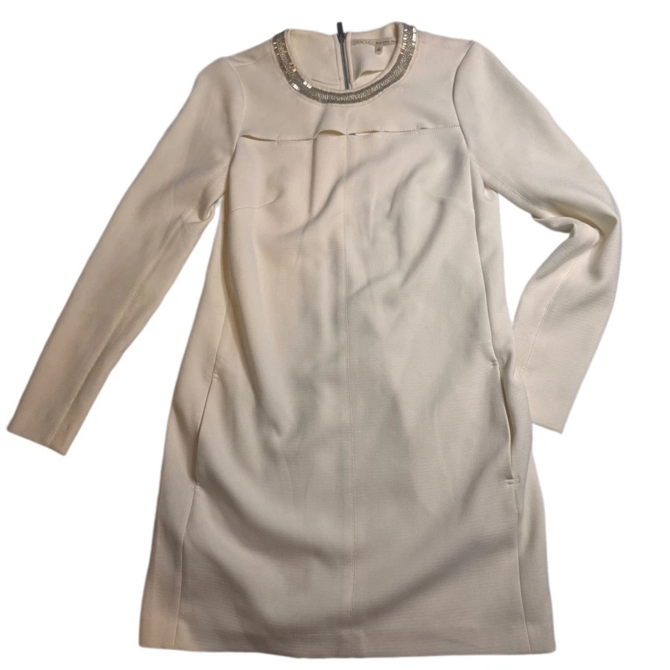 Rachel Roy Dress Sheath Long Sleeve Beaded Neckline Party Dress Size 0 - Image 3 of 4