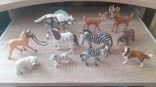 Schleich Tiere Set,11  Stück,Schneewolf, Hirsch,Elefant,Tiger,Eisbär,Pferd,Zebra