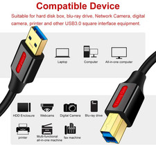 USB 3.0 Cable a Male to B Male 12 Ft,Superspeed USB 3.0 Type a to B Male Cabl...