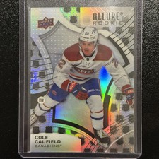 Cole Caufield 2021-22 Upper Deck Allure 2005 NHL Shield Rookie Card #101. rookie card picture
