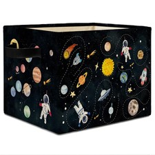 Space Boy Nursery Storage Bins,Cosmic Spaceman Solar System Planet Collapsibl...