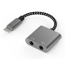 Lightning Dual Headphone Splitter Aluminum Case, Apple MFi Certified Double...