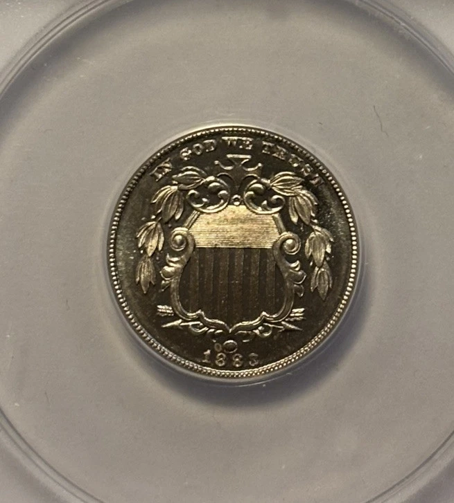 1883 Proof Shield Nickel  Graded ANACS PF64 Cameo - Image 3 of 4