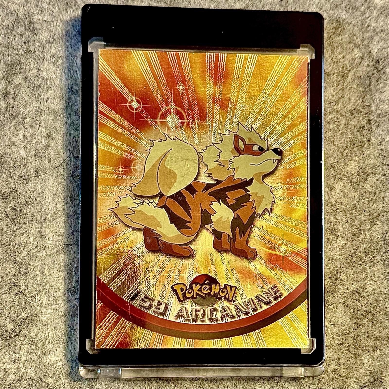 1999 Topps Pokemon TV Animation Edition ARCANINE #59 [FOIL] Black Logo Holo Rare