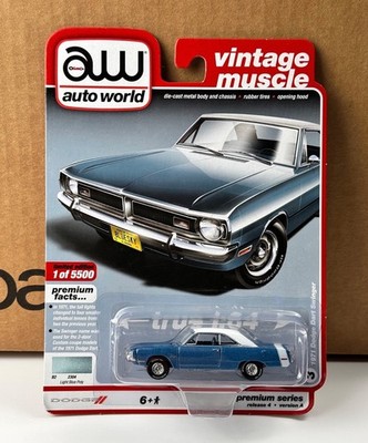 Auto World 1971 Dodge Dart Swinger LIGHT BLUE POLY (2019) 1:64 VINTAGE MUSCLE