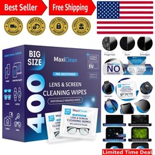 Individually Wrapped Lens Wipes - 400 Count for Eyeglasses  Electronic Screens