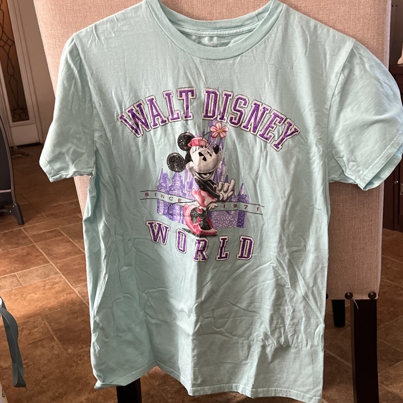 Disney Parks  Tshirt Youth XL Walt Disney World Minnie - Aqua Sold Out