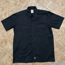 Dickies WorkShirt ShortSleeve ButtonDown Collar Front Pocket SZ L RN20697