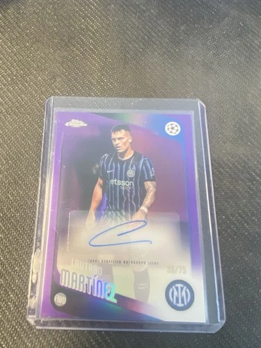 2025-26 Topps Chrome UEFA UCC Lautaro Martinez Purple Refractor Auto #/75 Inter